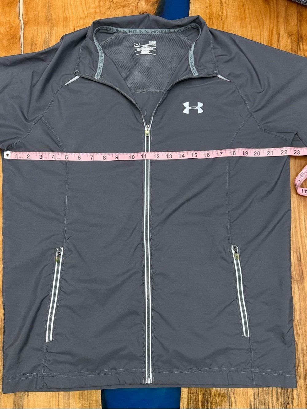 Under Armour Storm 1 Run Full Zip Jacket Gray Reflective Men’s Large Windbreaker - Picture 2 of 11